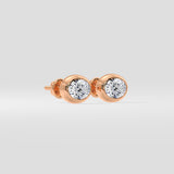 1 Ct Oval Bezel Studs