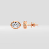 1 Ct Oval Bezel Studs