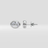 1 Ct Oval Bezel Studs