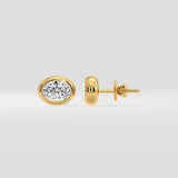 1 Ct Oval Bezel Studs
