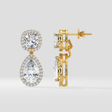 Pear Halo Drop Earrings
