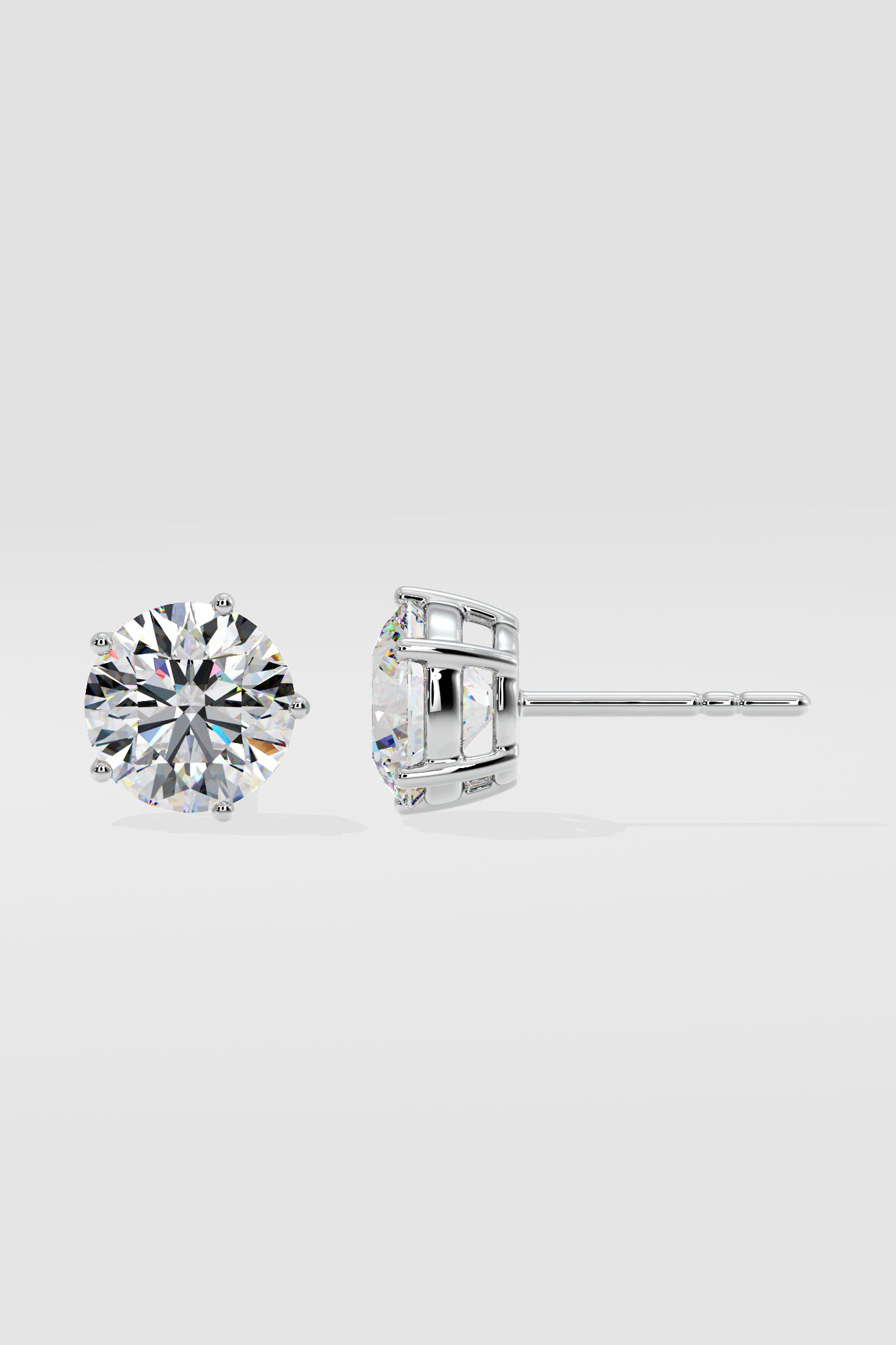 4 ct Solitaire Studs