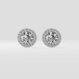 1 Ct Floret Halo Earrings