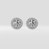 1 Ct Floret Halo Earrings