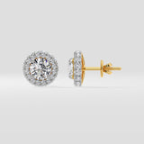 1 Ct Floret Halo Earrings