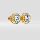1.5 ct Octa Halo Earrings