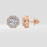 1.5 ct Octa Halo Earrings