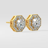 1.5 ct Octa Halo Earrings