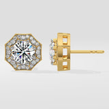 1.5 ct Octa Halo Earrings