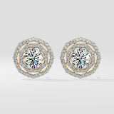 2 Ct Twin Halo Earrings
