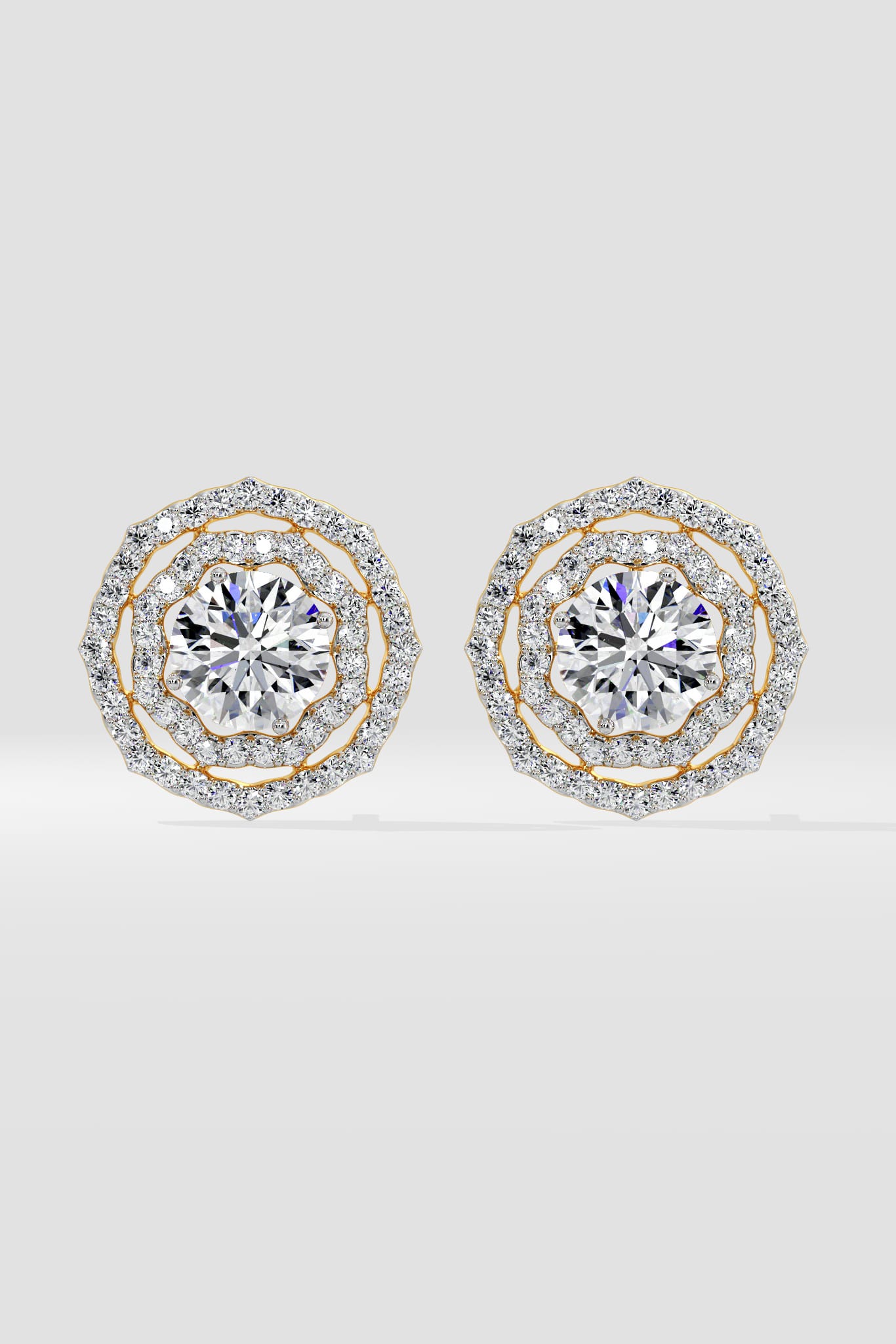 2 Ct Twin Halo Earrings - House of Quadri