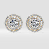 2 Ct Twin Halo Earrings