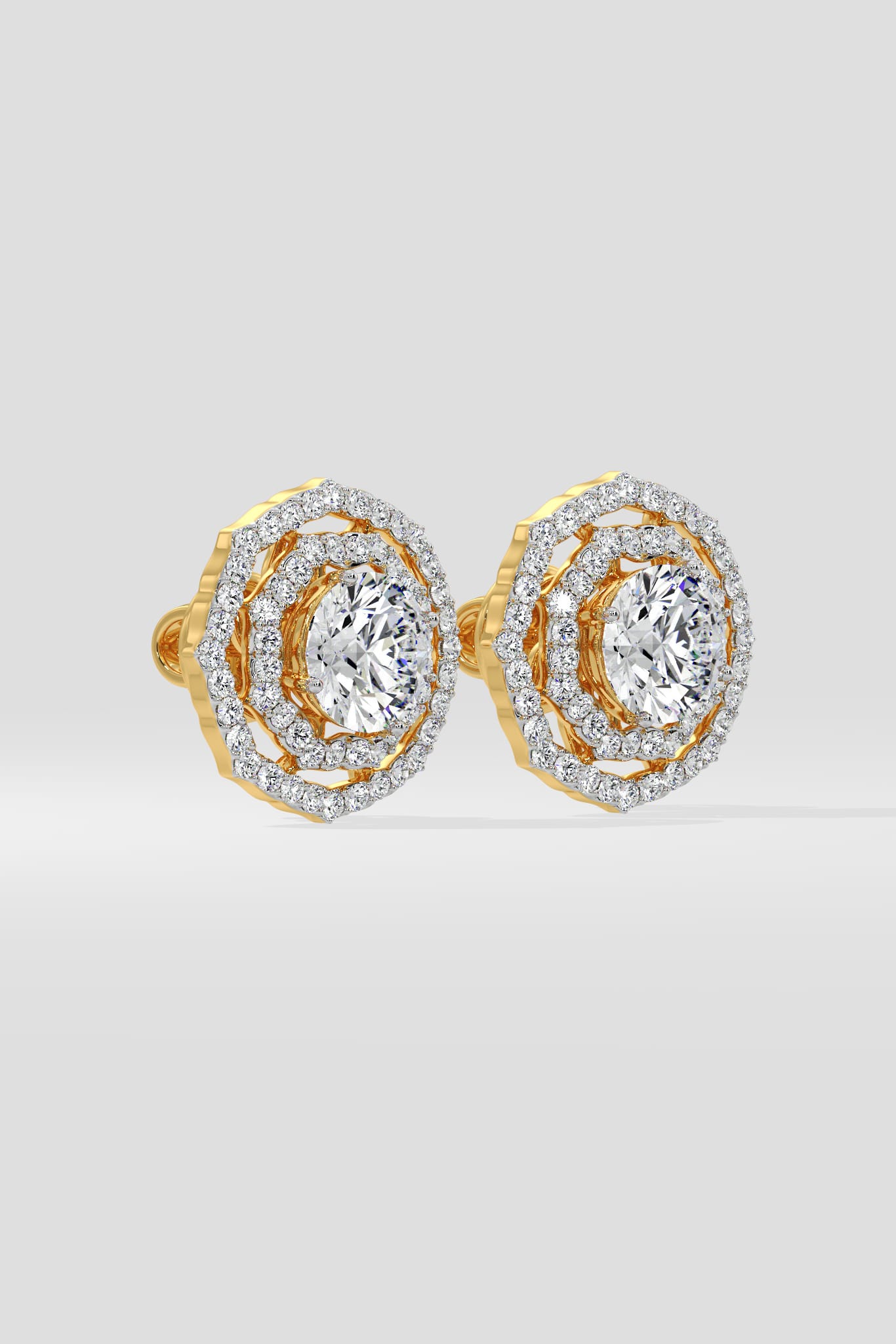 2 Ct Twin Halo Earrings - House of Quadri