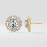2 Ct Twin Halo Earrings