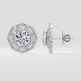 2 Ct Twin Halo Earrings