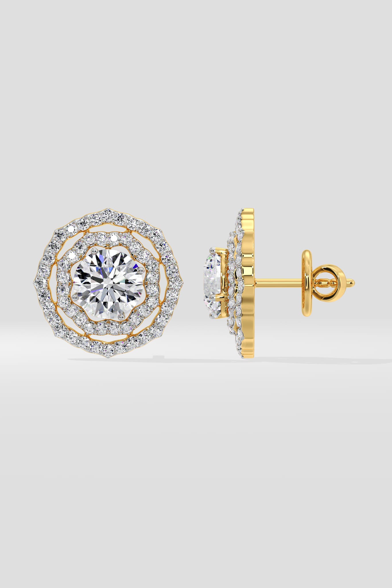 2 Ct Twin Halo Earrings - House of Quadri