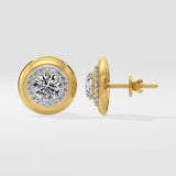 1 Ct Gold Rim Studs