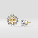 2 Ct Sunflower Halo Solitaire Studs