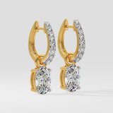 2 Ct Oval Drop Hoops