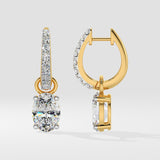 2 Ct Oval Drop Hoops