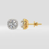 1 Ct Cushion Halo Studs
