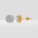 1 Ct Cushion Halo Studs