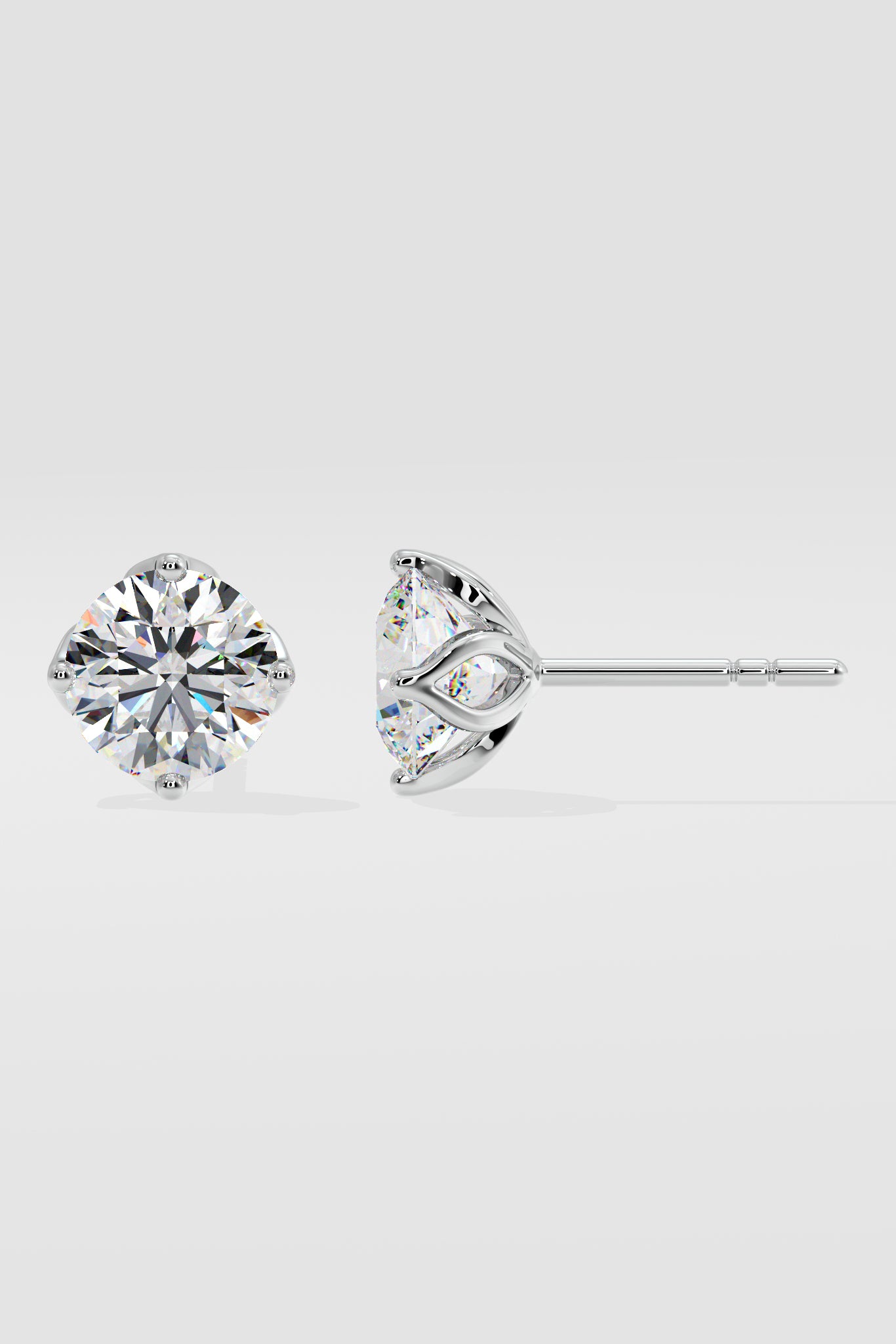 5 ct Lotus Solitaire Studs