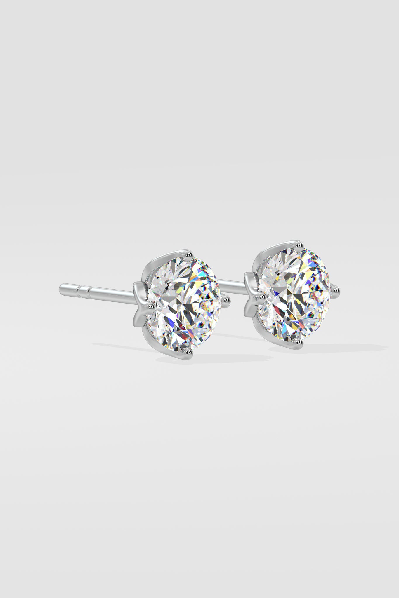 5 ct Lotus Solitaire Studs