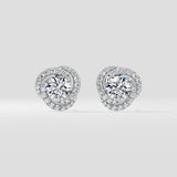 2 Ct Solitaire Swirl Halo Earring