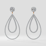 2 Ct Halo Loop Earrings