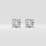 3 Ct Cushion Solitaire Studs