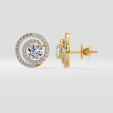 1 Ct Loop Halo Earrings