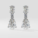 2 ct Pear Solitaire Drop Earrings