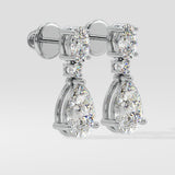 2 ct Pear Solitaire Drop Earrings