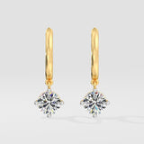 2 Ct Diamond Drop Hoops