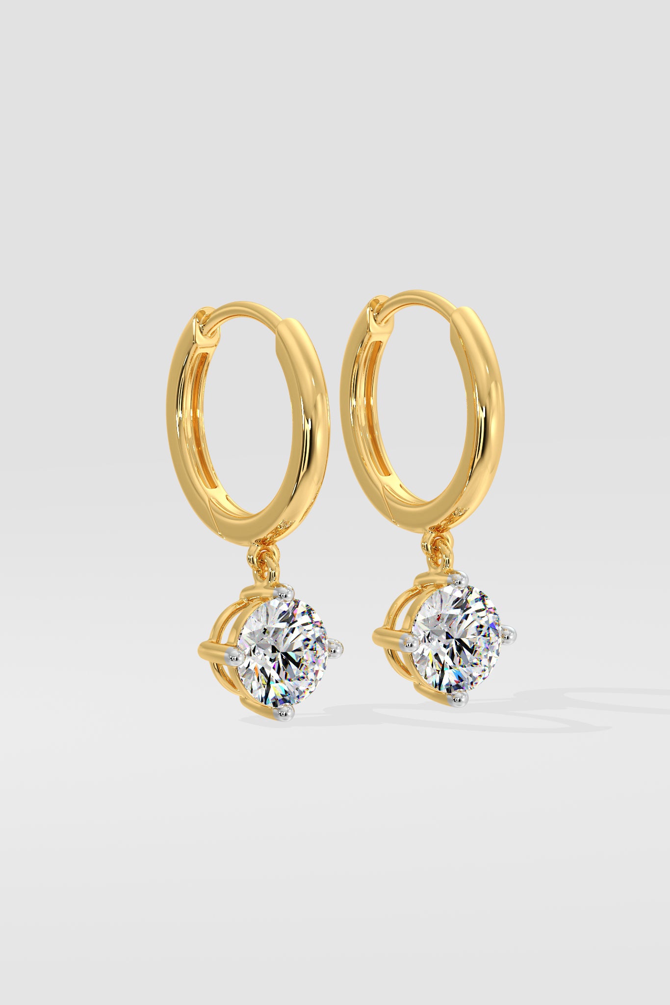 2 ct Diamond Drop Hoops