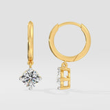 2 Ct Diamond Drop Hoops