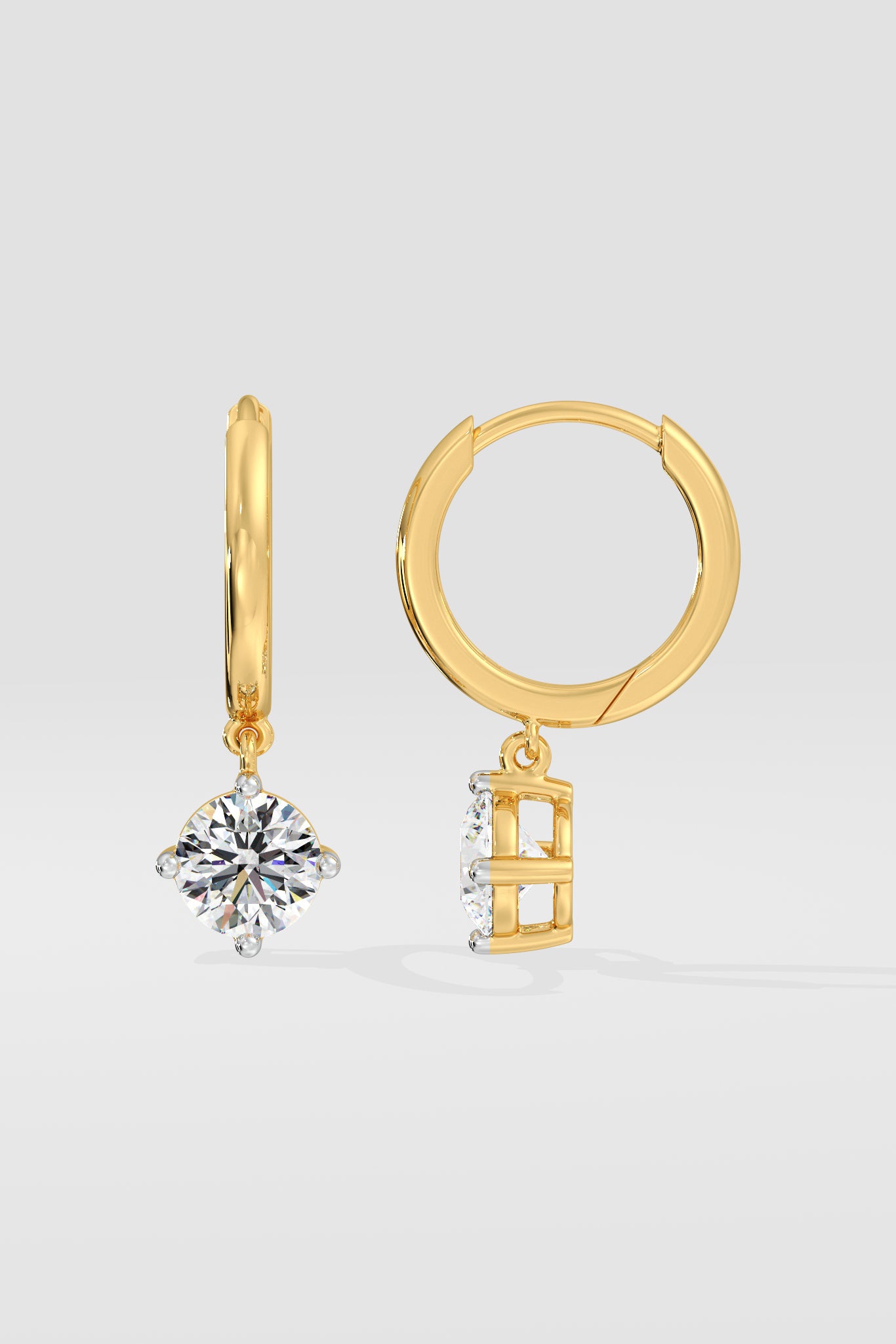 2 ct Diamond Drop Hoops