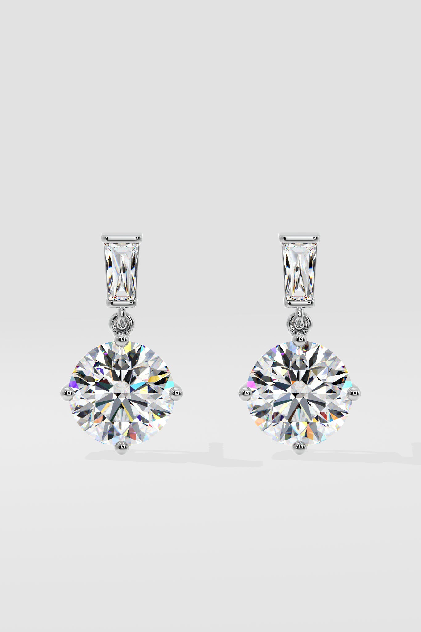 6 ct Solitaire Drop Earrings