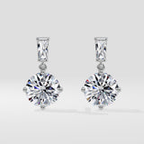 6 Ct Solitaire Drop Earrings