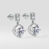 6 Ct Solitaire Drop Earrings