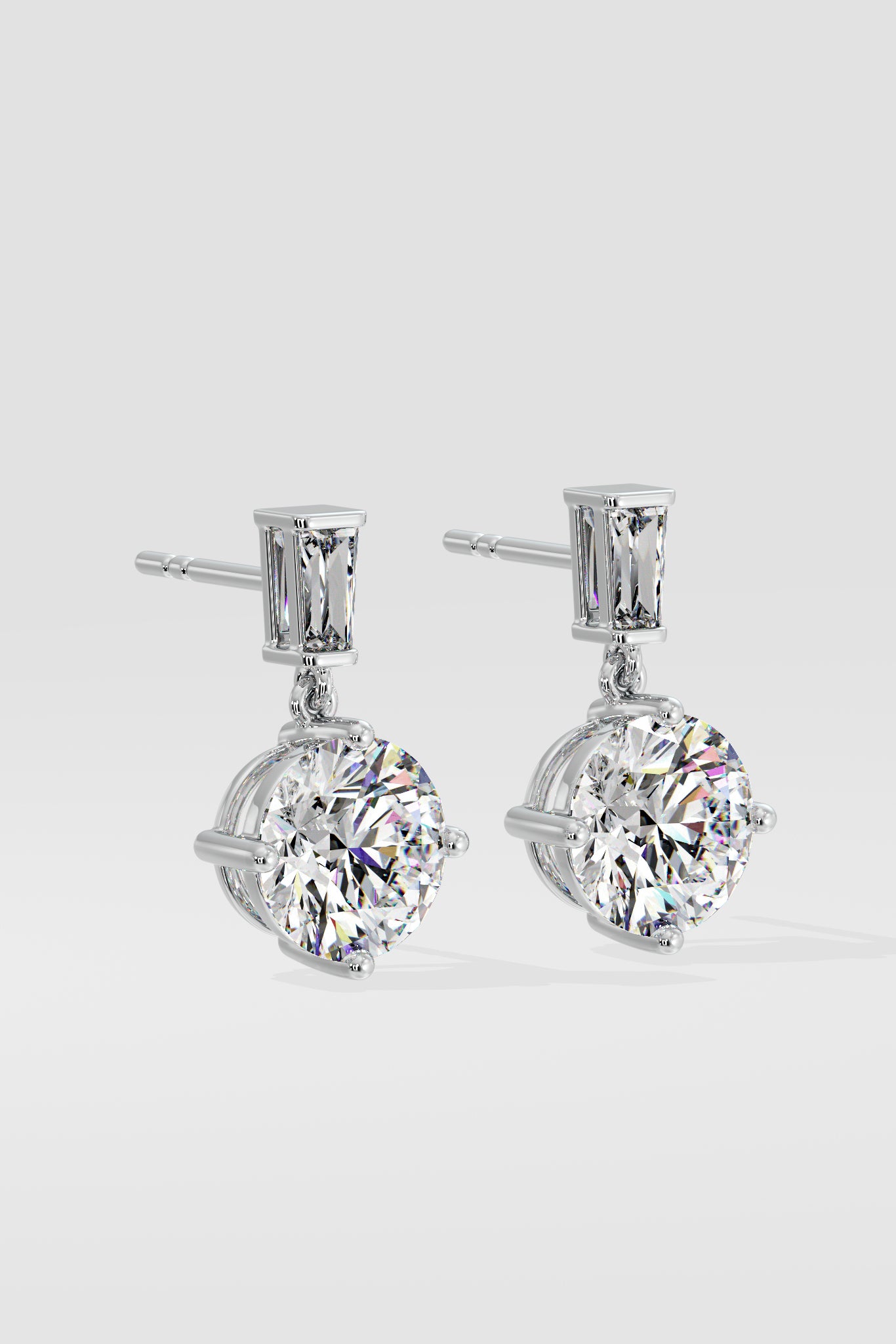 6 ct Solitaire Drop Earrings