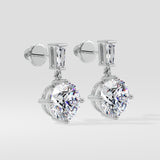 6 Ct Solitaire Drop Earrings