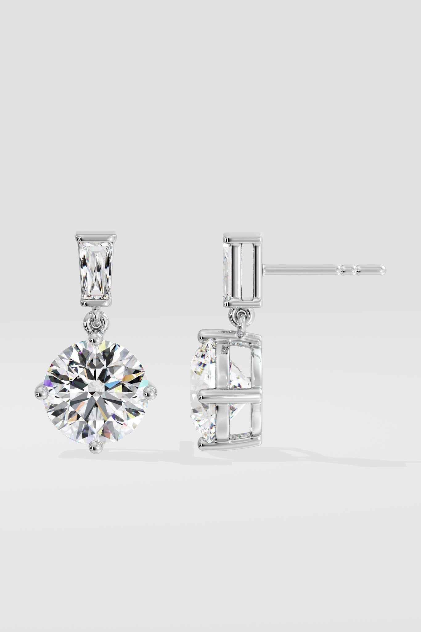 6 ct Solitaire Drop Earrings