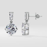6 Ct Solitaire Drop Earrings