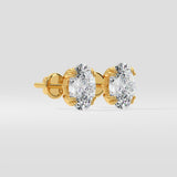 2 Ct Oval Dual Prong Studs