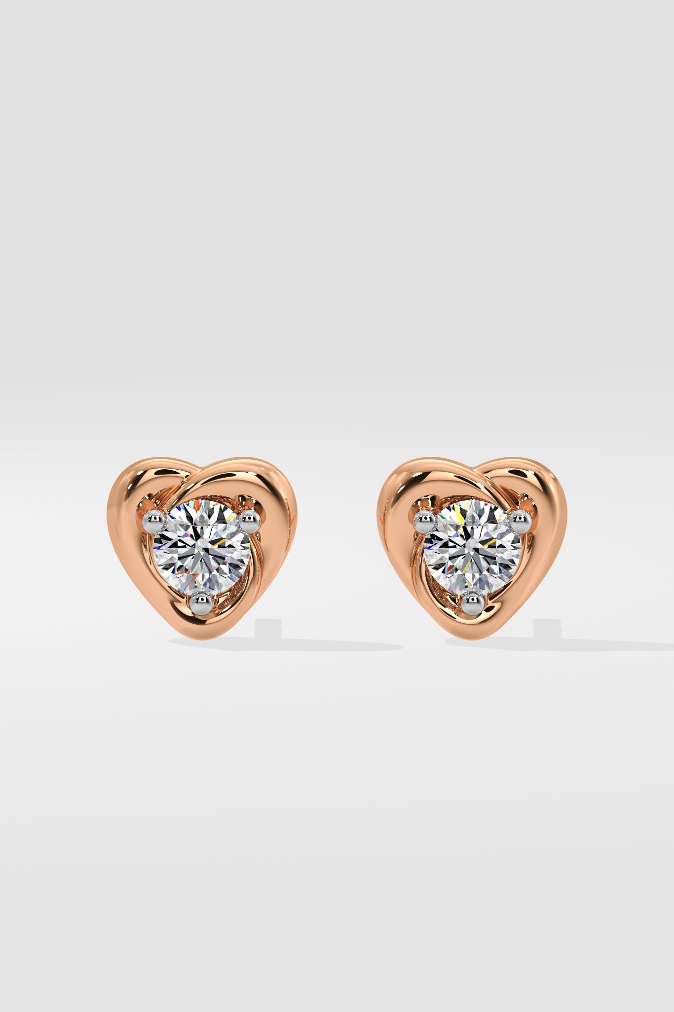 Mini Heart Solitaire Earrings