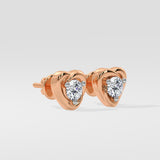 Mini Heart Solitaire Earrings