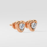 Mini Heart Solitaire Earrings
