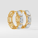 Tres Emerald Hoops